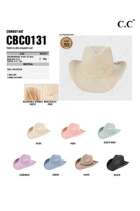 C.C Terry Cloth Band Trim Cowboy Hat