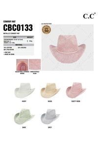 C.C Metallic Band Trim Cowboy Hat