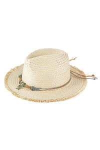 Braided Starfish Band Frayed Straw Summer Sun Hat