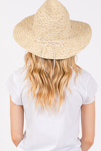 Evil Eye Straw Braided Band Summer Straw Sun Hat