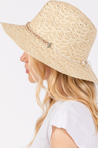 Evil Eye Straw Braided Band Summer Straw Sun Hat