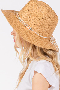 Evil Eye Straw Braided Band Summer Straw Sun Hat