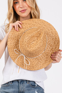 Evil Eye Straw Braided Band Summer Straw Sun Hat