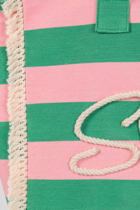 SUMMER Sewn Rope Striped Pattern Summer Tote Bag