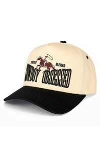 C.C COWBOY OBSESSED Embroidered Cotton Trucker Cap