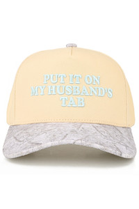 C.C PUT IT ON MY HUSBAND'S TAB Letter Embroidered Snapback Trucker Hat Baseball Cap
