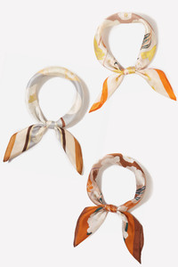 Floral Pattern Blocks Bandana Summer Scarf