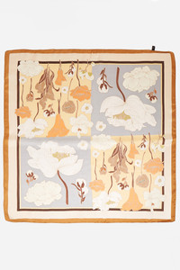 Floral Pattern Blocks Bandana Summer Scarf