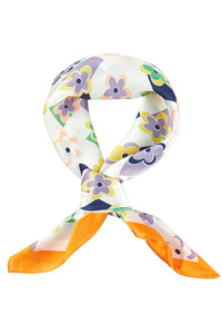 Floral Checkered Pattern Bandana Summer Scarf