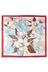 Flower Line Detail Print Bandana Summer Scarf