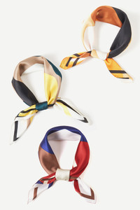 Geometric Pattern Print Bandana Summer Light Weight Scarf
