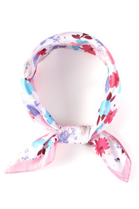 Small Multi Flowers Print Bandana Summer Scarf