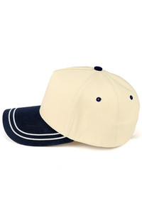 C.C Two Tone with Retro Stripe Cotton Trucker Cap