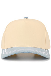 C.C Two Tone with Retro Stripe Cotton Trucker Cap