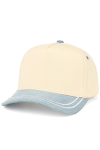 C.C Two Tone with Retro Stripe Cotton Trucker Cap