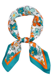 Floral Illustrated Print Bandana Summer Scarf