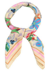 Multi Color Flowers Print Bandana Summer Scarf