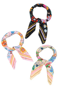 Multi Color Flowers Print Bandana Summer Scarf