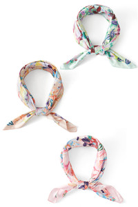 Multi Color Flowers Print Bandana Summer Scarf