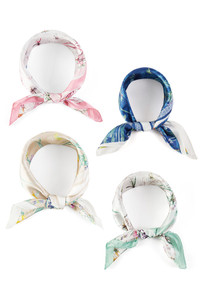 Floral with Dragonfly Print Bandana Scarf