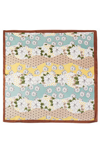 Floral with Wavy Strip Pattern Print Bandana Scarf