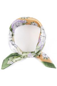 Floral with Wavy Strip Pattern Print Bandana Scarf