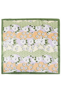 Floral with Wavy Strip Pattern Print Bandana Scarf