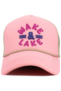 WAKE and LAKE Letter Foam Trucker Hat Mesh Cap