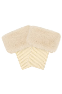 CC BEANIE Metallic Glitter Short Fur Knit Boot Cuffs