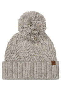 CC BEANIE Criss-Cross Pattern Yarn Pom Beanie Winter Hat