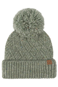 CC BEANIE Criss-Cross Pattern Yarn Pom Beanie Winter Hat