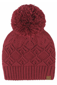 CC BEANIE Diamond Lace Pattern Yarn Pom Solid Beanie