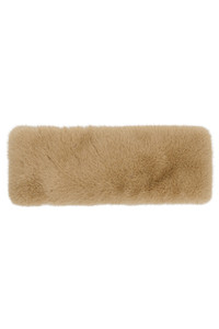 CC BEANIE Glitter Short Solid Fur Leather Strap Headwrap