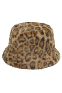 CC BEANIE Leopard Pattern Fur Winter Bucket Hat