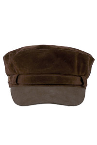 CC BEANIE Button Deco Faux Suede Fisherman's Cap