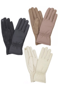 Shirred Wrist Smart Touch Winter Gloves