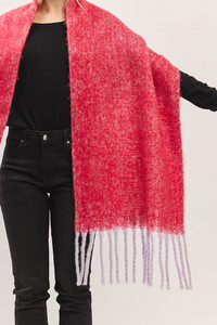 Fluffy Ombre Fringe Oblong Winter Scarf