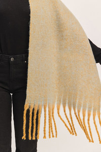 Fluffy Ombre Fringe Oblong Winter Scarf