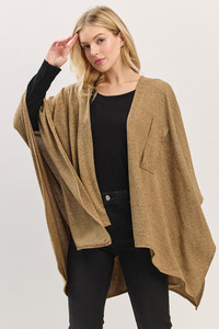 Solid Pull Through Fashionable Wrap Kimono