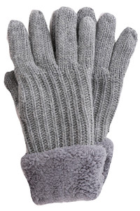 Fleece Cuffs Lurex Knit Winter Gloves