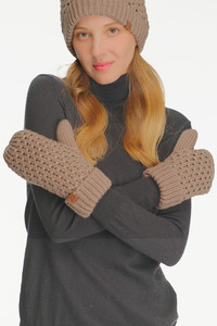 C.C Cross Cell Stitch Knit Mitten Winter Gloves-MTE0172