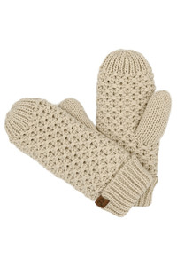 C.C Cross Cell Stitch Knit Mitten Winter Gloves-MTE0172