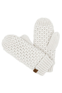 C.C Cross Cell Stitch Knit Mitten Winter Gloves-MTE0172