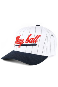 CC BEANIE Play Ball Letter Stripe Pattern Two Tone Trucker Hat Baseball Cap
