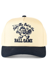 CC BEANIE TAKE ME OUT TO THE BALL GAME Letter Embroidered Two Tone Trucker Hat Baseball Cap
