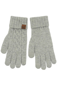 CC BEANIE Solid Cable Knit Cuff Winter Gloves
