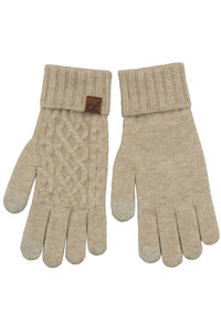 CC BEANIE Solid Cable Knit Cuff Winter Gloves
