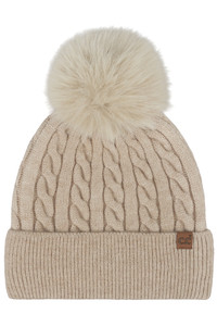 CC BEANIE Cable Knit Pattern Pom and Cuff Beanie Winter Hat
