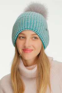 CC BEANIE Two Tone Angora Cuff Beanie Winter Hat