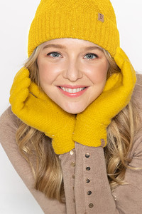 Textured Solid Knit Touch Winter Gloves
